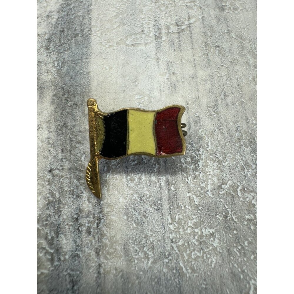 Vintage Belgium Flag Lapel Enamel Metal Pin